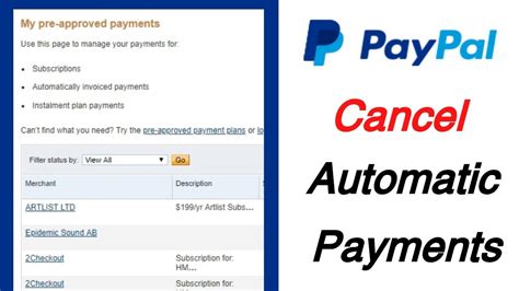 paypal stop auto payment